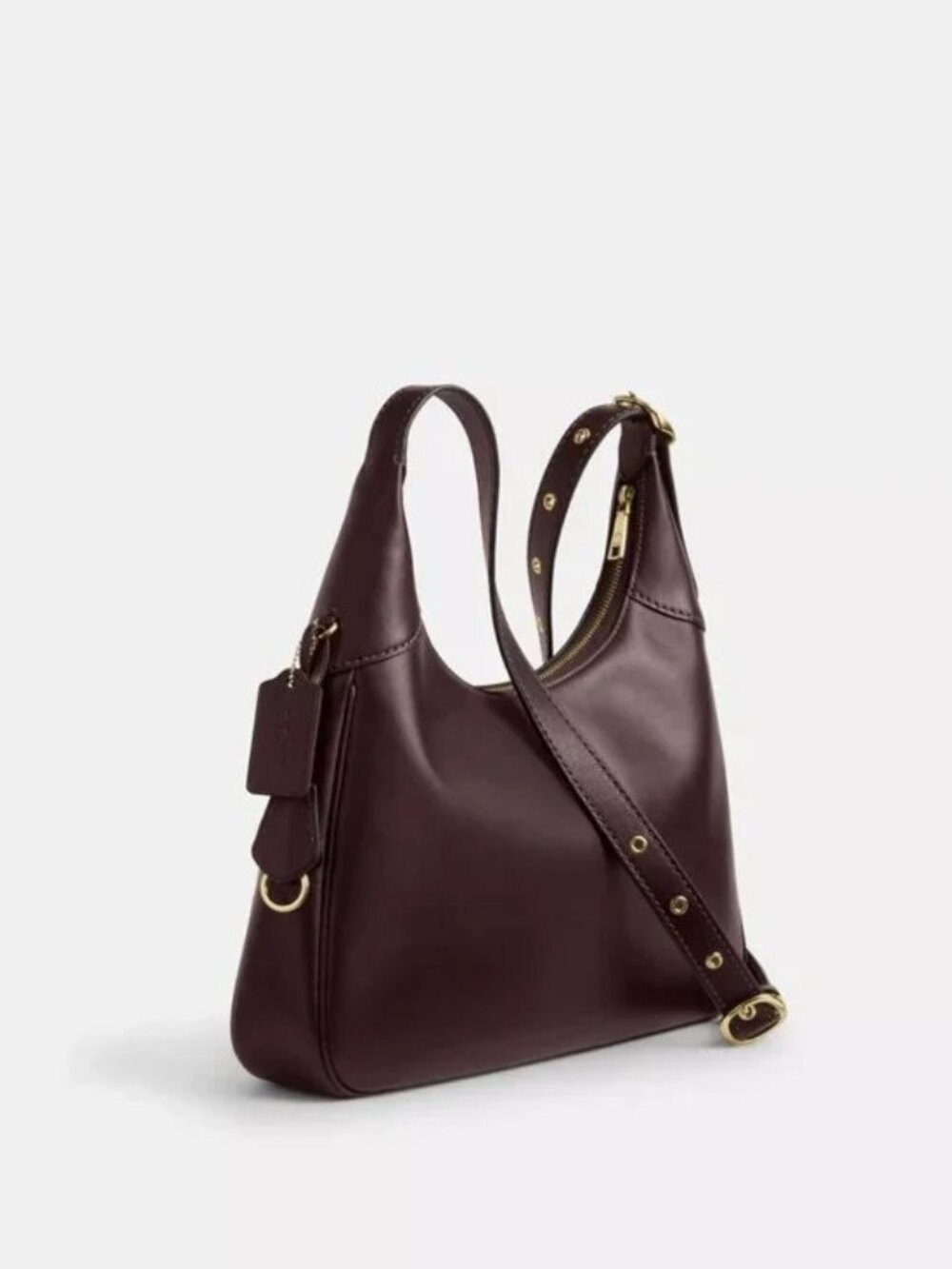 Coach Ella Shoulder Bag Gold Espresso with Leather Loop Key Fob CCE48 Unopened! - Picture 13 of 15